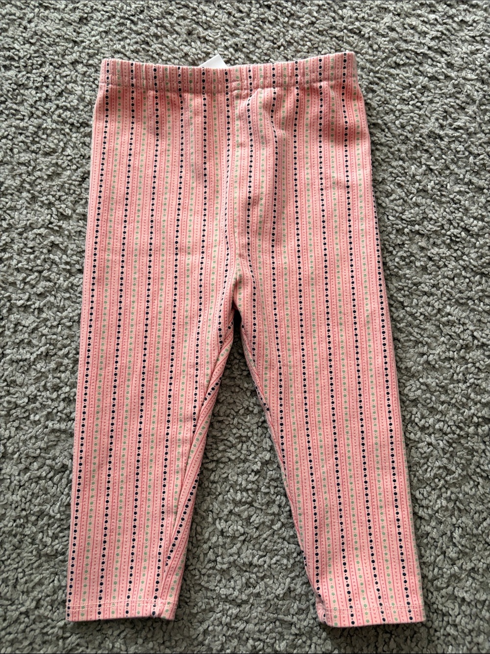 Hanna Andersson Pink Striped Patterned Leggings